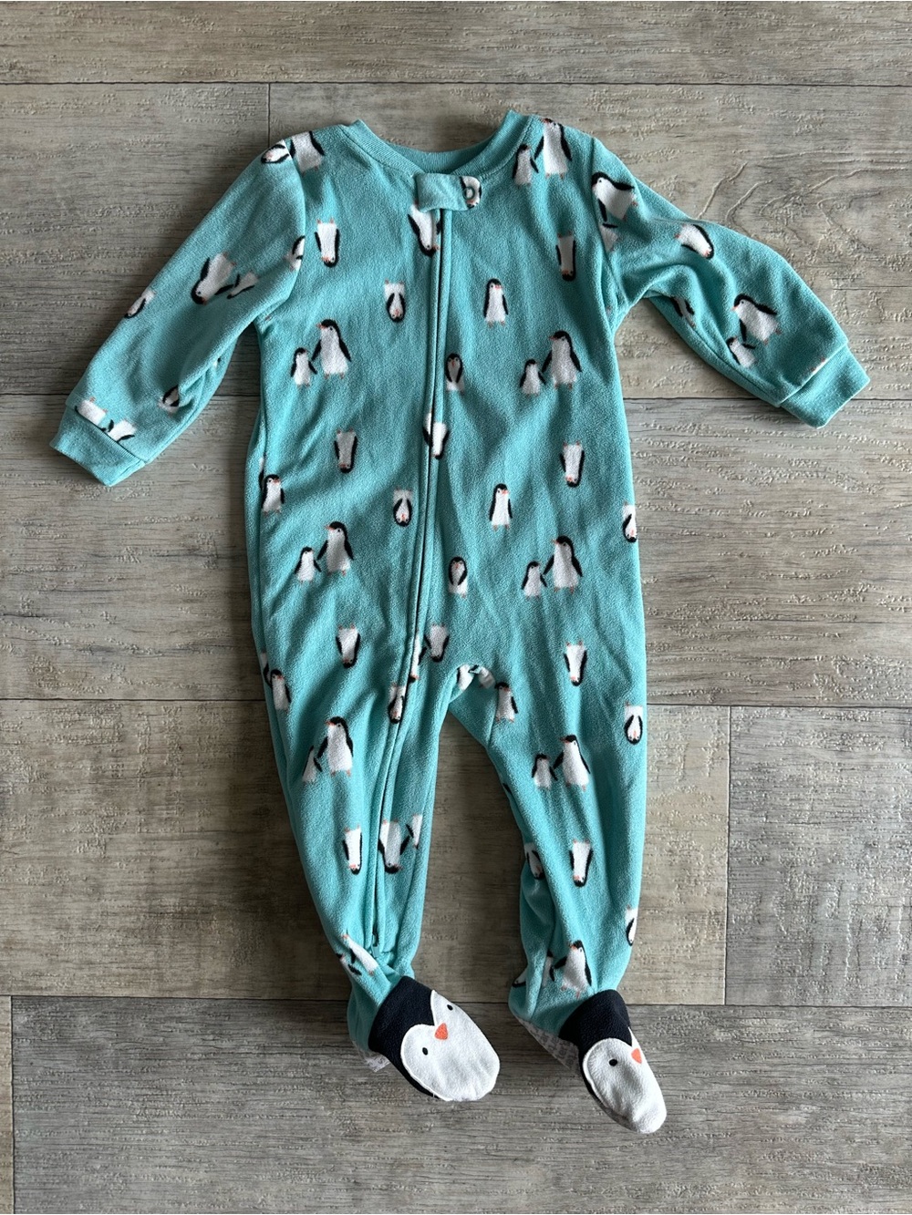 Carter's Baby Penguin Print Fleece Footed Sleeper 18M